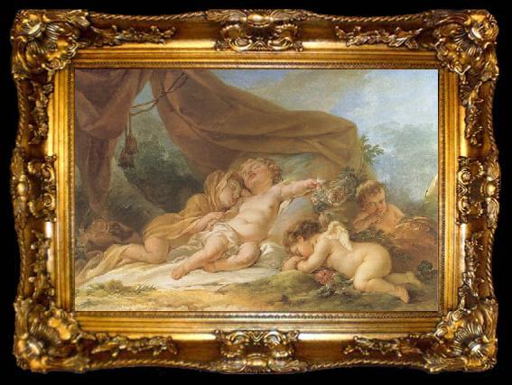 framed  Nicolas-rene jollain Sleeping Cupid, ta009-2